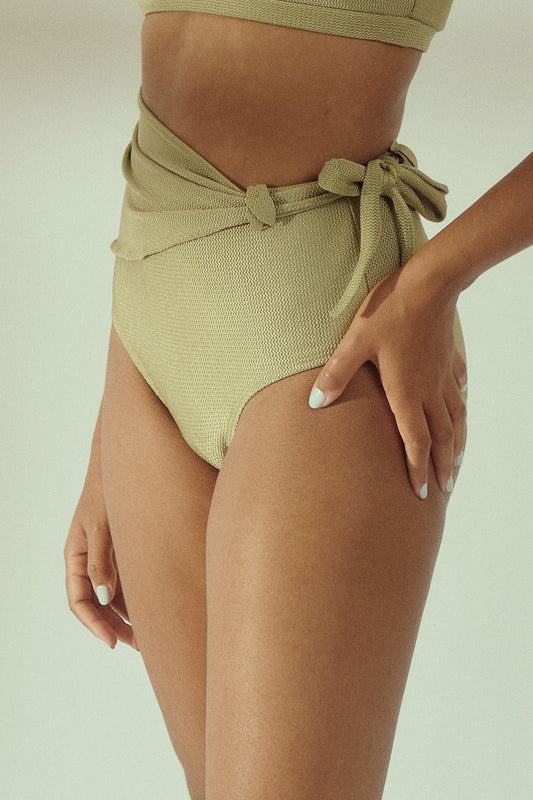 Lazi High Waisted Bottoms in Seaweed