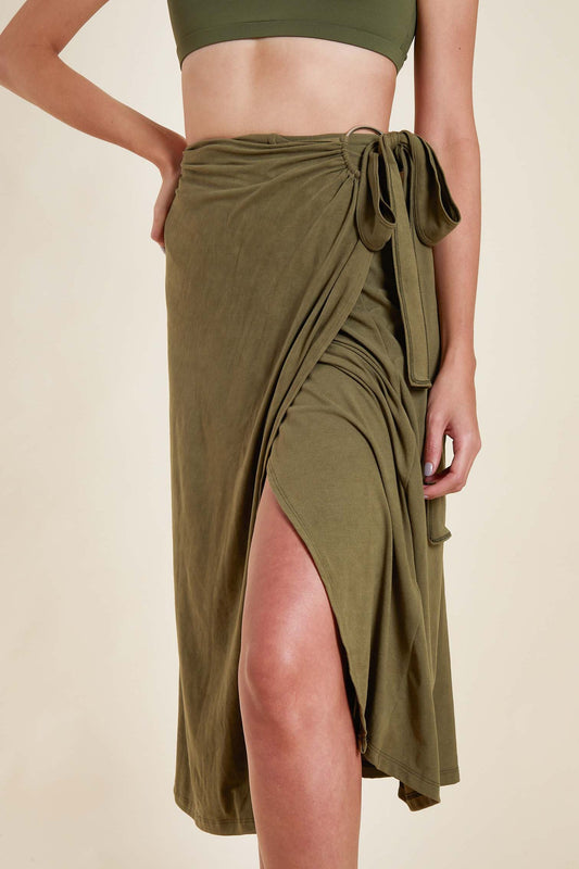Mati Wrap Skirt in Moss