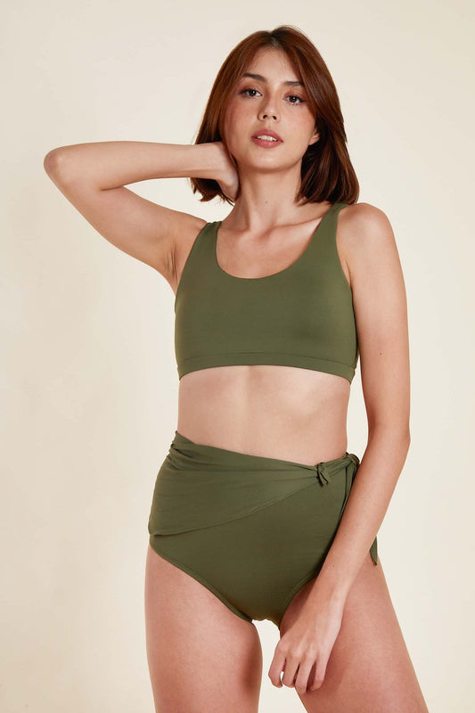 Lazi High Waisted Bottoms in Sage
