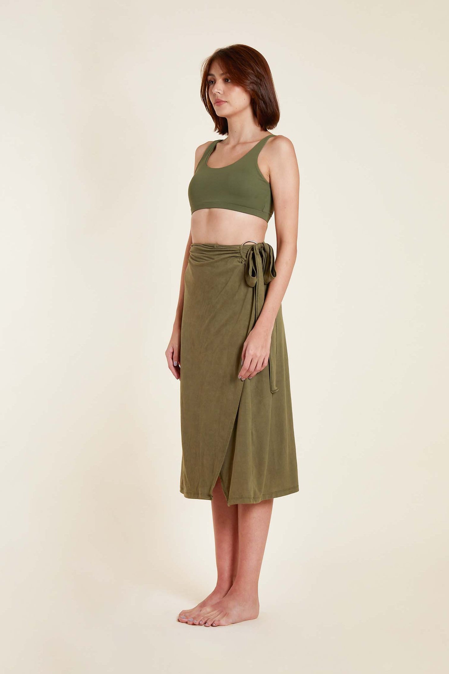 Mati Wrap Skirt in Moss
