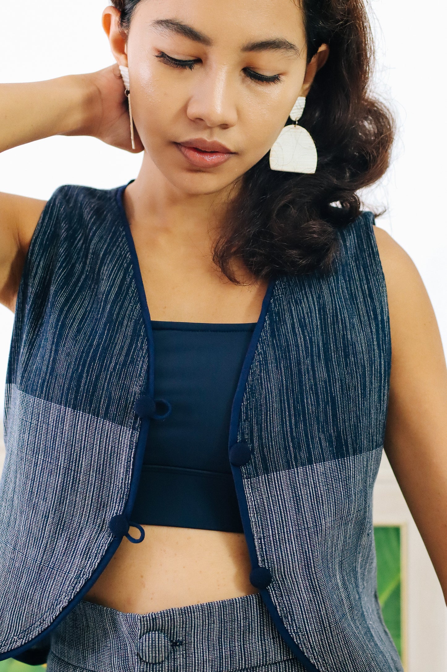 Jessi Vest in Two-tone Navy Blue
