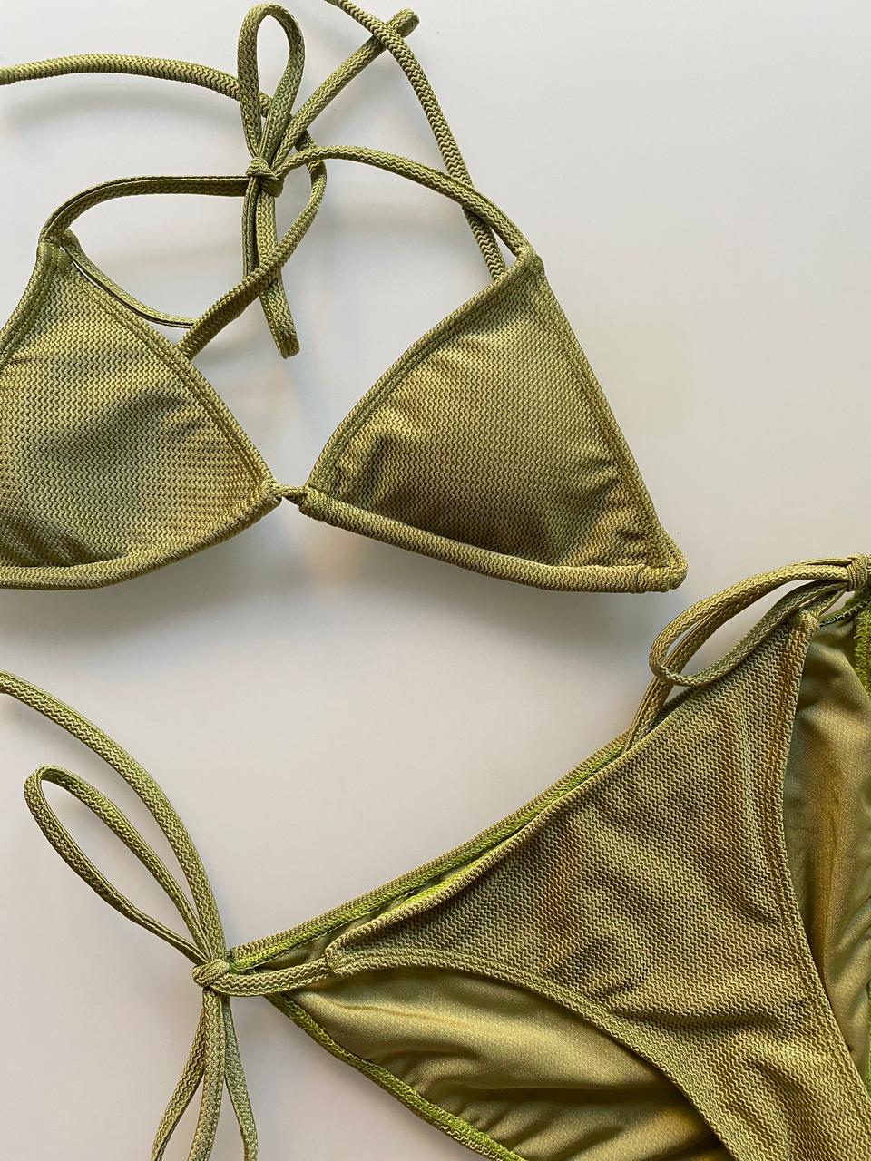 Bucari String Bikini Top in Seaweed